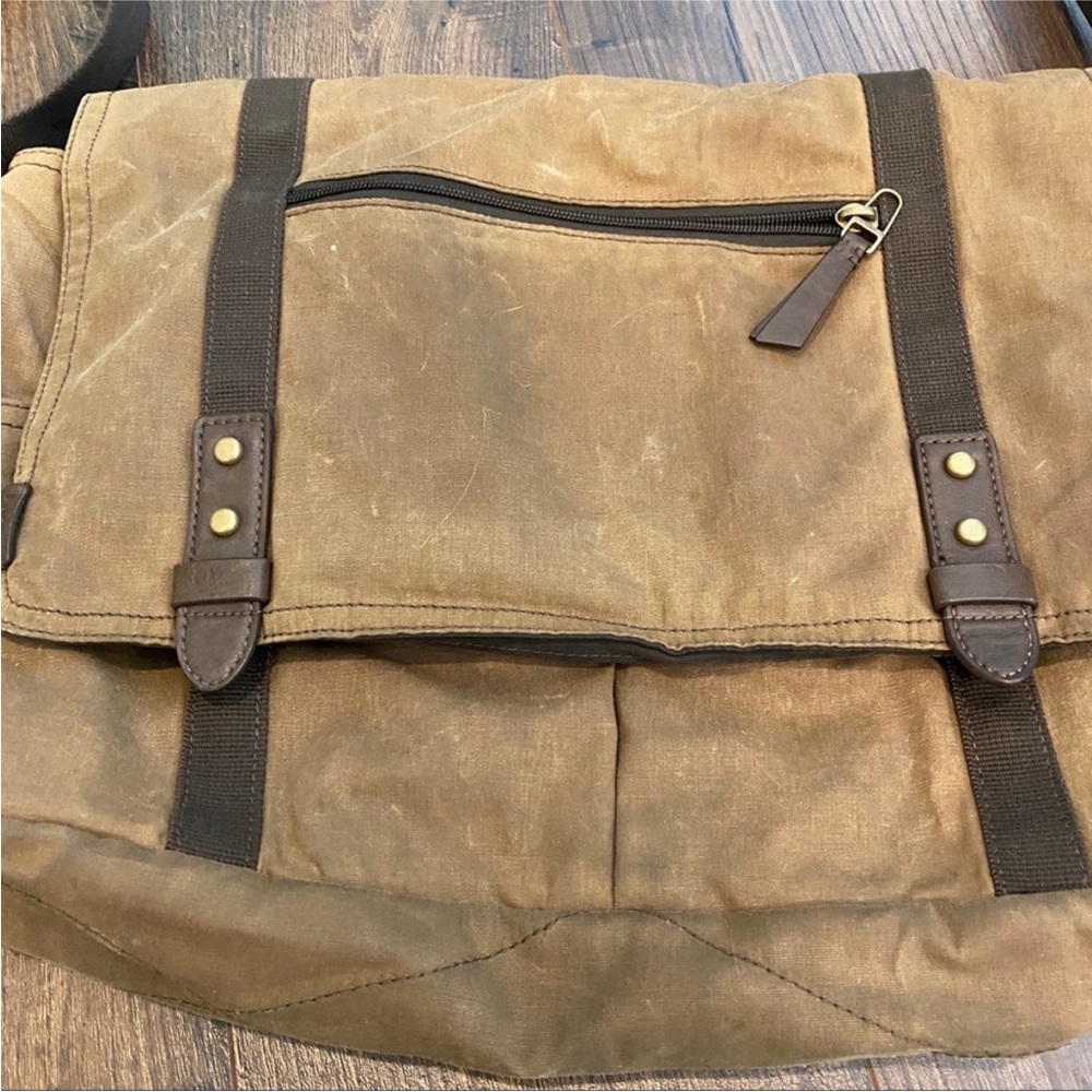 Fossil Brown Canvas Material Messenger Bag - image 2
